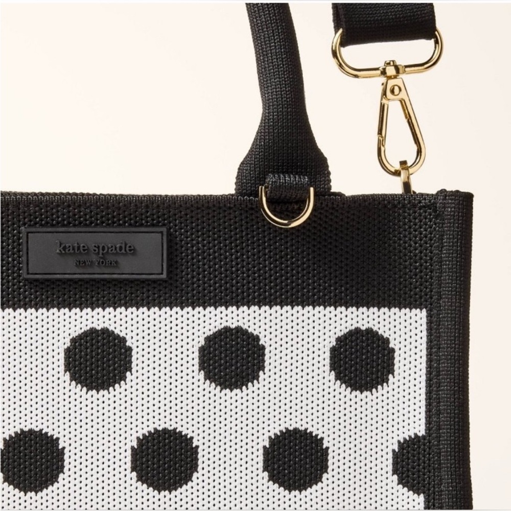 NWT Kate Spade x Target Black and White Polka Dot Tote Bag - Picture 4 of 8
